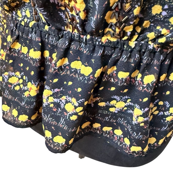 Free People | If I Had You Sheet Floral Beaded Embellished Peplum Top | Sz S - Picture 4 of 9